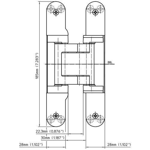 TETSU.F枠 Wallmount 2-Door 3-Point Latch Type 4X, 36x48x12, Brushed, SS 304